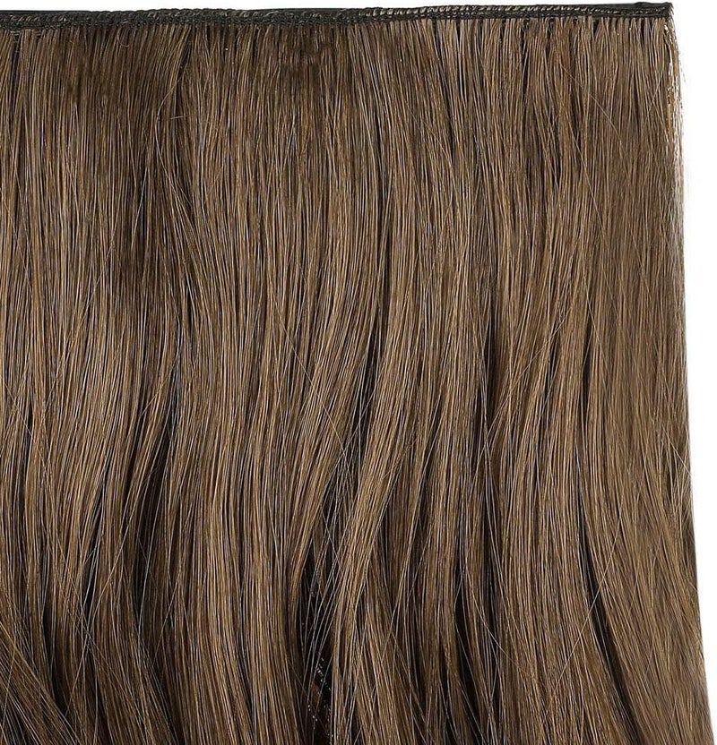 REECHO 20" 1-pack 3/4 Full Head Curly Wave Clips in on Synthetic Hair Extensions Hair pieces for Women 5 Clips 4.5 Oz Per Piece - Ash Light Brown - Image 2