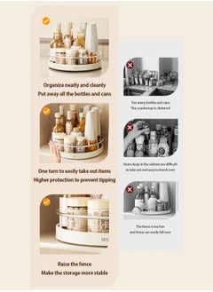 LOOPITYS Kitchen storage rack, household seasoning rotating storage rack, stainless steelSpice Rack,Spice Organizer Cabinet,360° Rotate Counter Storage Rack,transparent Kitchen Organizer Turntable Design Spice Storage,Modern Spice Rack Fruit dish  - Image 3