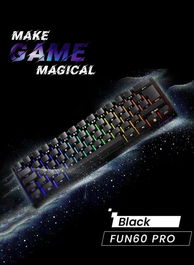 Akko MonsGeek  Gaming Keyboard FUN60 PRO 0.01mm  8K HE/TMR Quick Trigger Gaming Keyboard Magnetic Switches Custom Keyboard 60% Black - Image 2