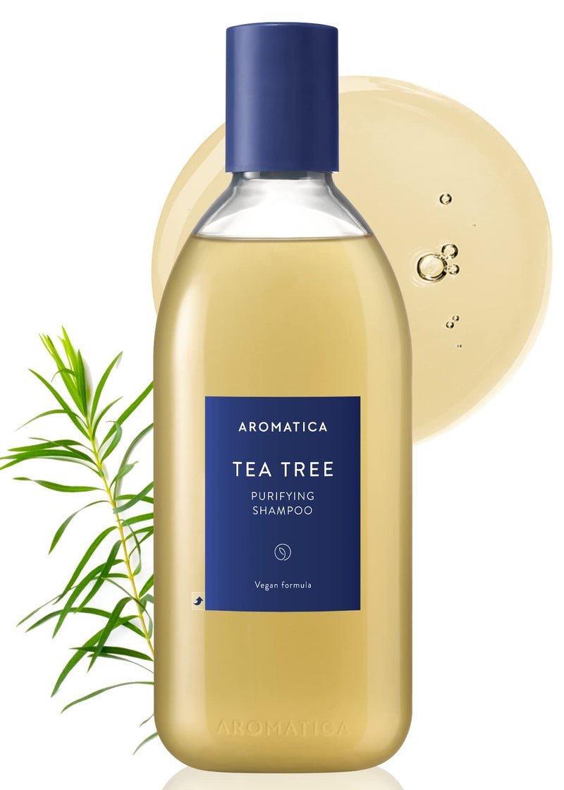 AROMATICA Tea Tree Purifying Shampoo 13.53fl.oz./400ml, Tea Tree Shampoo for Oily Hair and Scalp, Sulfate Free, Vegan - Image 1