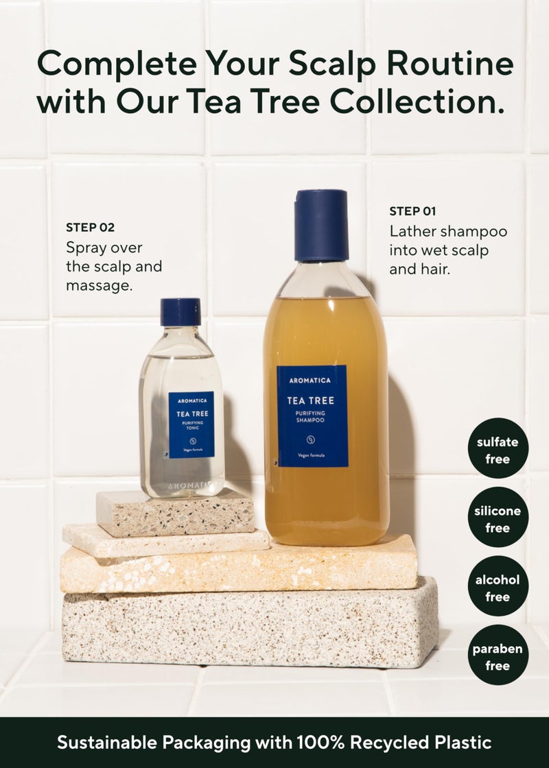 AROMATICA Tea Tree Purifying Shampoo 13.53fl.oz./400ml, Tea Tree Shampoo for Oily Hair and Scalp, Sulfate Free, Vegan - Image 5