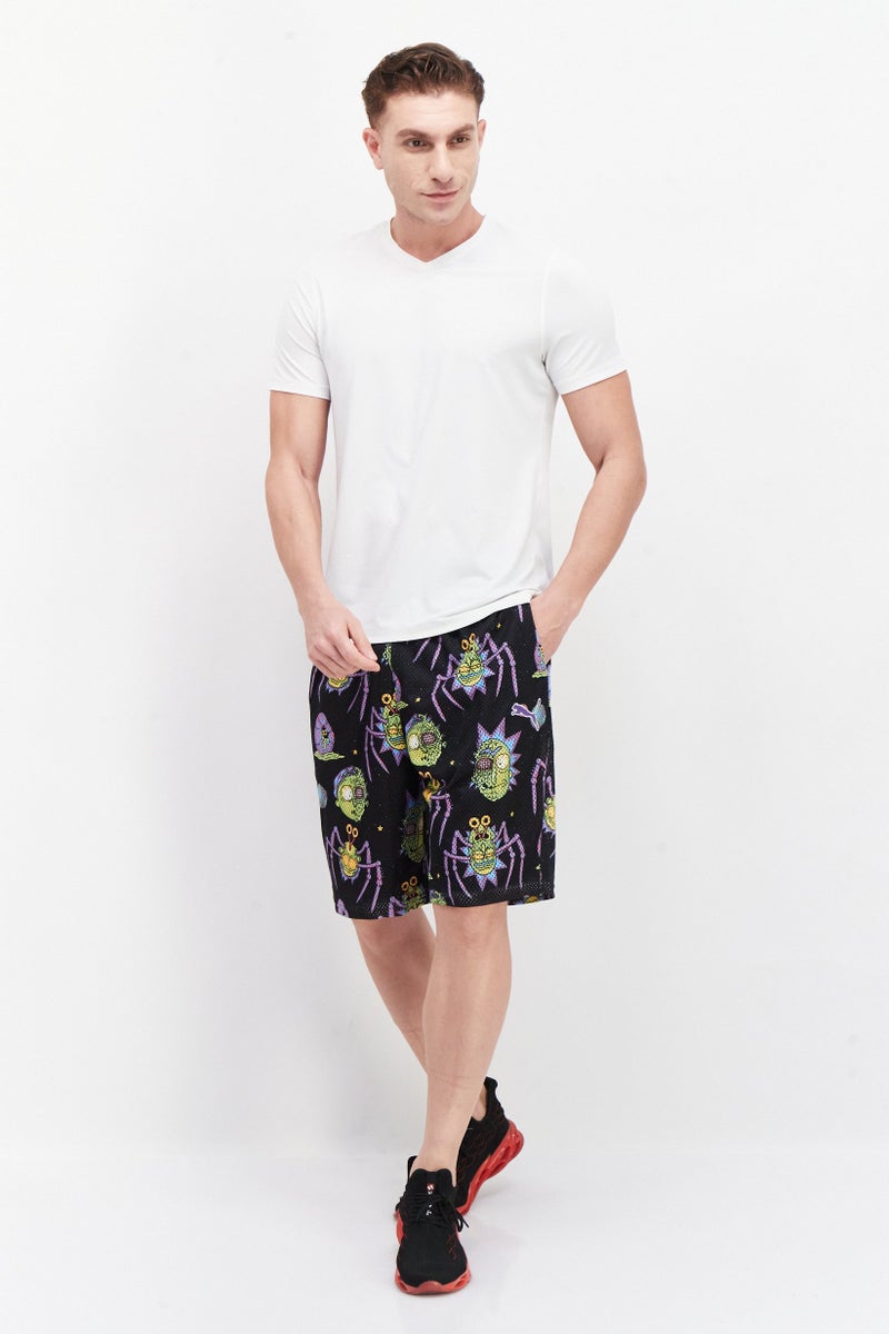 PUMA Men Rick And Morty Basketball Shorts, Black Combo - Image 3