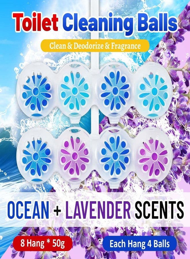 STRN Toilet Bowl Cleaners Rim Hanger, Toilet Bowl Cleaning Balls, Ocean & Lavender Scents, Toilet Bowl Freshener, 8 Packs(32 balls) - Image 5