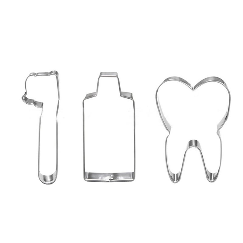 6 pcs Stainless Steel Cookie Cutters DIY Toothbrush Toothpaste Tooth Shape Molds Biscuits Baking Mold - Image 2