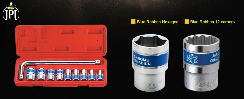 JPT مجموعة مقابض مفاتيح 10 قطع 1/2 / صندوق أدوات / قفاز غوتي للسيارات / الدراجات / إصلاح السيارات / الاستخدام المنزلي DIY، سداسي - Image 4