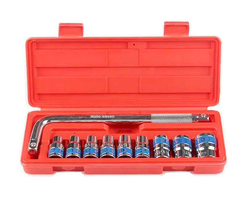 JPT مجموعة مقابض مفاتيح 10 قطع 1/2 / صندوق أدوات / قفاز غوتي للسيارات / الدراجات / إصلاح السيارات / الاستخدام المنزلي DIY، سداسي - Image 1