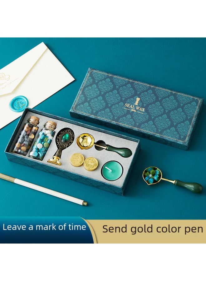 BLOT New Vintage Fire Paint Seal Set Envelope Sealing Wax Fire Paint Wax Grain Gift Seal Wax Grain Complete Set - Image 2
