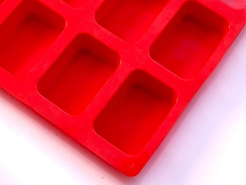 Clazkit 12 Cavities Rectangle Shaped Silicone Soap Mould Chocolate Moulds,Silicone Candy Mould Moulds for Muffin/Pudding,5.3 x 7.3 x 2.7 Centimeters - Image 4