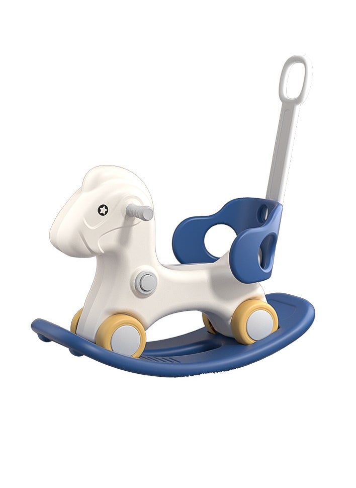 MG 3 in-1 Kids Rocking Horse offers three modes car, rocking, ride on toys, Infant Rocker Ride-on Toy for Kids 1-3 Years Old, Blue white  - Image 1