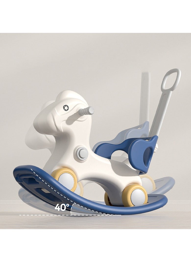 MG 3 in-1 Kids Rocking Horse offers three modes car, rocking, ride on toys, Infant Rocker Ride-on Toy for Kids 1-3 Years Old, Blue white  - Image 2