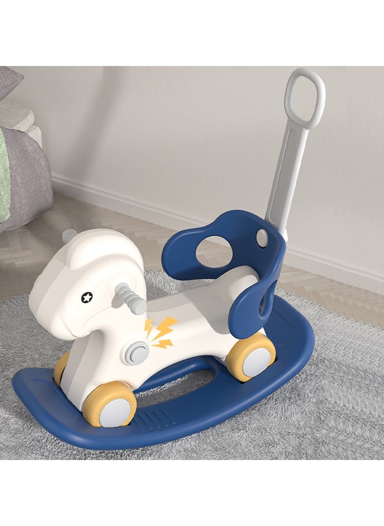 MG 3 in-1 Kids Rocking Horse offers three modes car, rocking, ride on toys, Infant Rocker Ride-on Toy for Kids 1-3 Years Old, Blue white  - Image 5