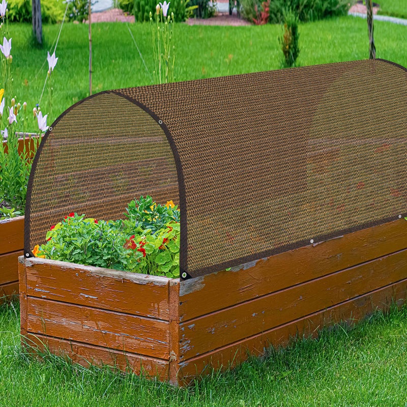 QHAIYYBF Shade Cloth for Garden,80% Mesh Tarp with Grommets Shade Cloth for Greenhouse,Patio,Vegetables,Plants Cover and Chicken Coops,Coffee Shade Net for Outdoor Garden - Image 2