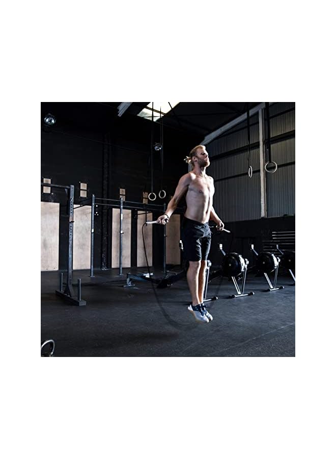 PROMASS Adjustable Tpu Wire Rope Professional Skipping Rope, Skipping Rope With Bearing Comfortable Silicone Handle For Workout Boxing Home Gym, Black - Image 3