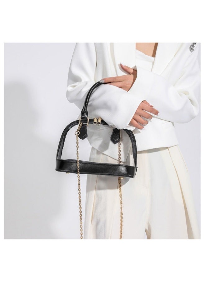 ILovhaprty Shell transparent bag Clear Stadium Bag, Clear Purse Satchel Crossbody Bag for Women,See Through Jelly Shell Bag with Chain, Cute Transparent Bag Clutch with Vegan Leather  - Image 3
