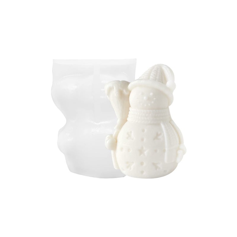 ZAKVOOR Christmas Snowman Candle Silicone Molds Resin Casting Mould for DIY Candle Making Polymer Clay Craft Plaster