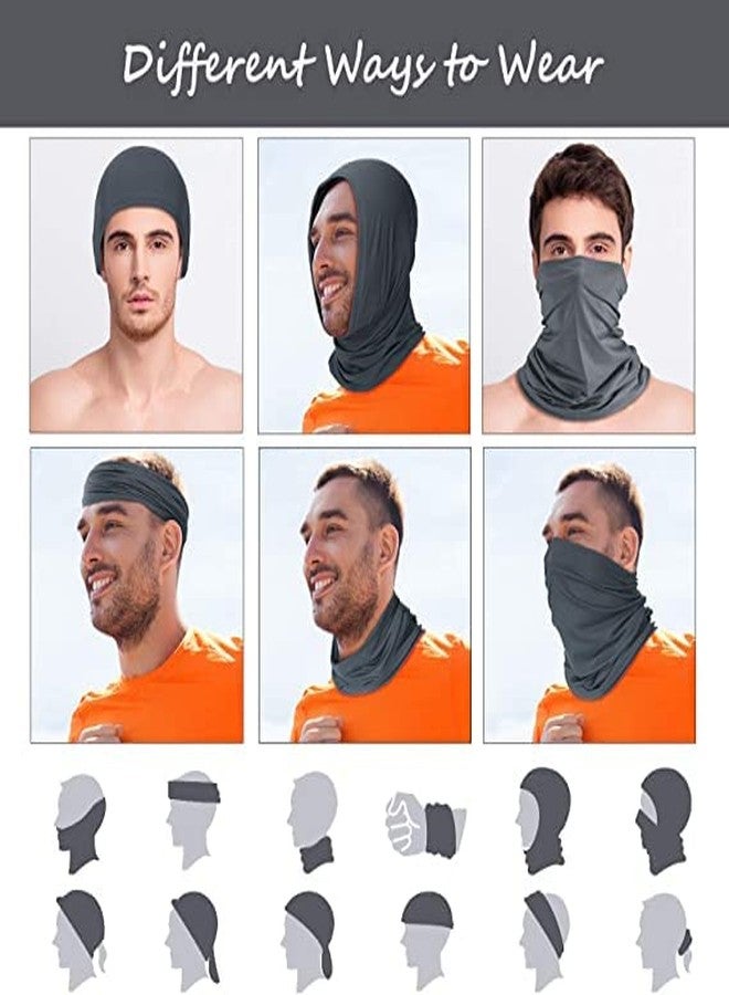 PAROPKAR Neck Gaiter/Warmer Bandana Hijab Tube Mask Sun/Dust Protection Headwear Balaclavas Scarf Headwrap for Men Women (Black Grey White Blue) - Image 5
