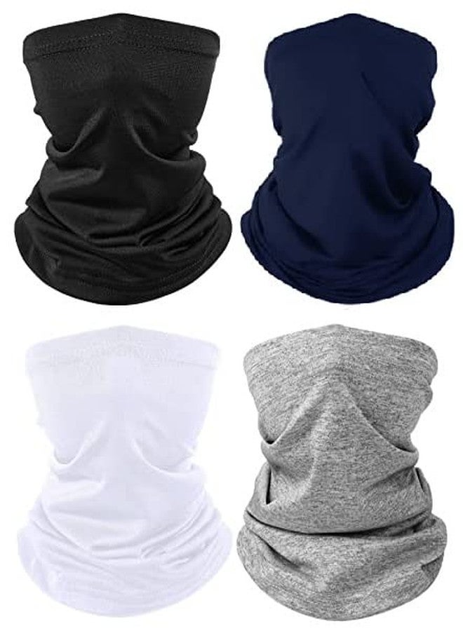 PAROPKAR Neck Gaiter/Warmer Bandana Hijab Tube Mask Sun/Dust Protection Headwear Balaclavas Scarf Headwrap for Men Women (Black Grey White Blue) - Image 1