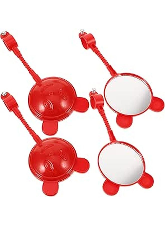 4PCS Bike Handlebar Mirrors Red Plastic Rearview Reflective Mirrors for Bicycle and Scooter - Image 1
