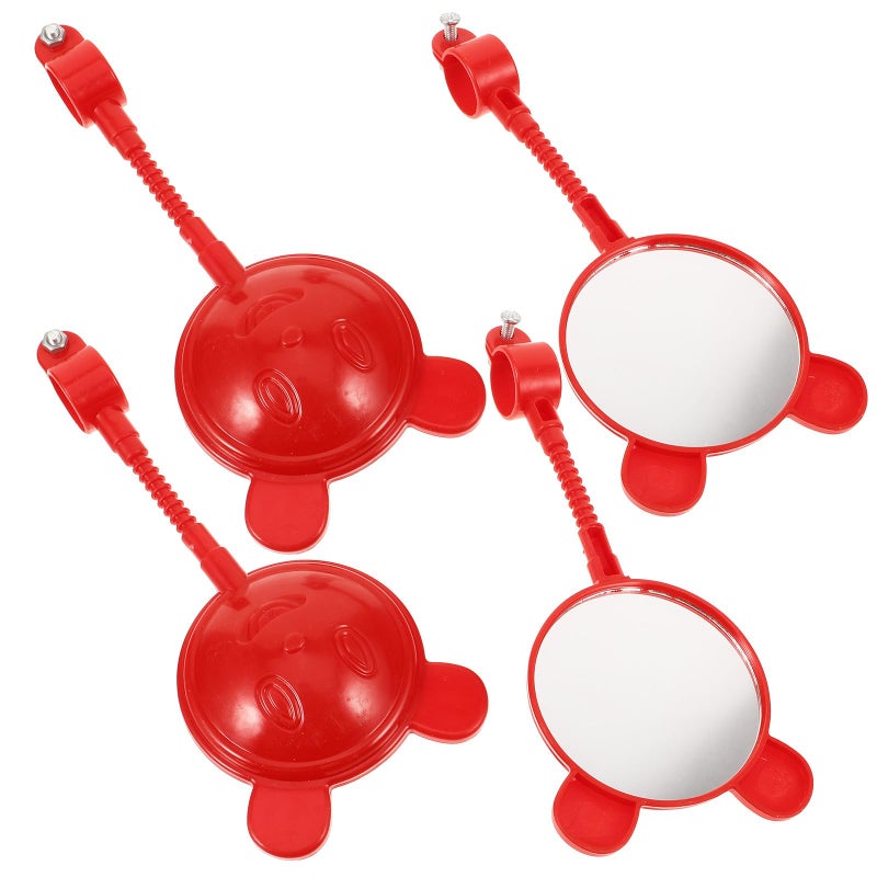4PCS Bike Handlebar Mirrors Red Plastic Rearview Reflective Mirrors for Bicycle and Scooter - Image 2