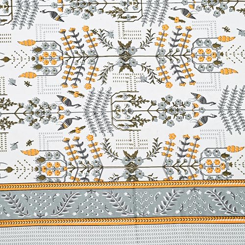 EasyGoods® 100% Pure Cotton Jaipuri Bedsheet with Pillow Covers | Soft & Breathable Fabric | Traditional Floral Print | Cotton Bedsheet (Yellow, Single) - Image 4