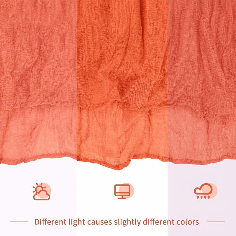 Orange Gauze Table Runner 3 Piece Set 35x157 Inch Bohemian Sheer for Wedding - Image 4