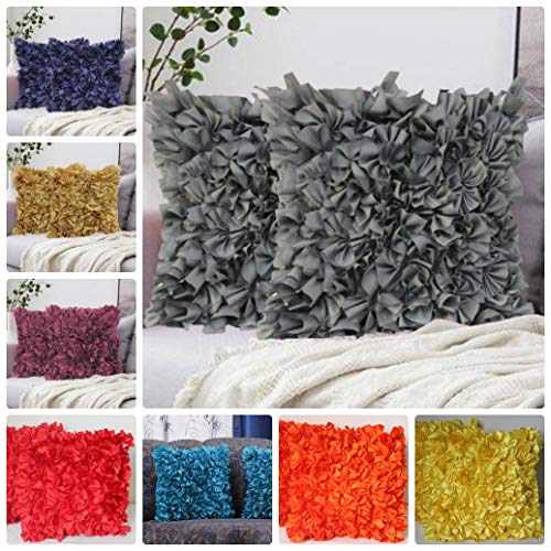 Dekor World Silk Ruffle Tikal Cushion Cover (Purple, Regular: 40x40cm or 16x16 Inches) - Image 3