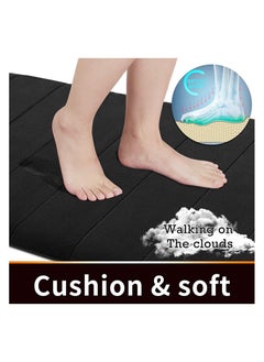 BELGREE 2-Pack Non-Slip Memory Foam Mats: Super Absorbent, Machine Washable Bath Rugs - Easy to Dry Kitchen Mats for Bathroom Floors, Pack of 2 [Black]  - Image 4