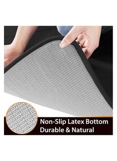 BELGREE 2-Pack Non-Slip Memory Foam Mats: Super Absorbent, Machine Washable Bath Rugs - Easy to Dry Kitchen Mats for Bathroom Floors, Pack of 2 [Black]  - Image 2