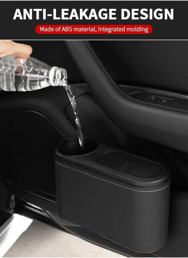 MIXDE 2-In-1 Car Trash Can & Storage Box, Leakproof Trash Bin Practical Car Accessory for Interior Cleaness, Multifunctional Detachable Car Organizer and Storage Can  - Image 5