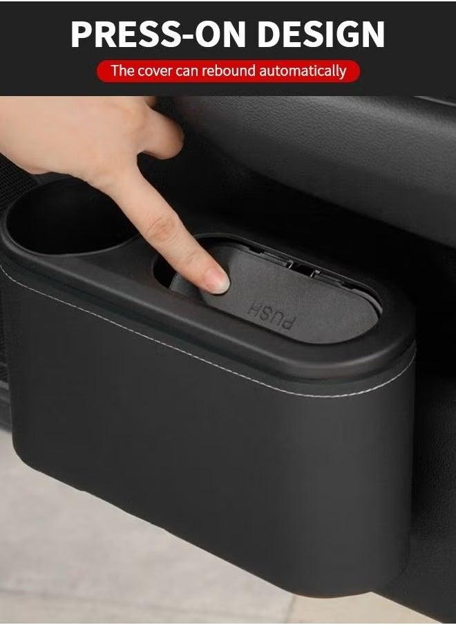 MIXDE 2-In-1 Car Trash Can & Storage Box, Leakproof Trash Bin Practical Car Accessory for Interior Cleaness, Multifunctional Detachable Car Organizer and Storage Can  - Image 4