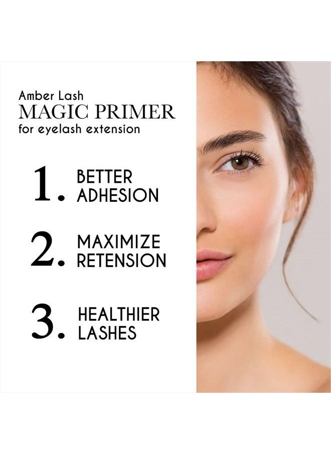 Amber Lash Magic Primer (6.0 fl.oz/180ml) Super Gentle Eyelash Extension Primer to Increases Adhesive Strength and Bonding Retention on Natural Lashes, Remove Makeup Residue, Oil, and dust from lashes  - Image 2