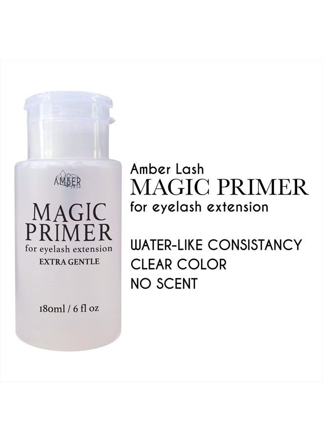 Amber Lash Magic Primer (6.0 fl.oz/180ml) Super Gentle Eyelash Extension Primer to Increases Adhesive Strength and Bonding Retention on Natural Lashes, Remove Makeup Residue, Oil, and dust from lashes  - Image 3