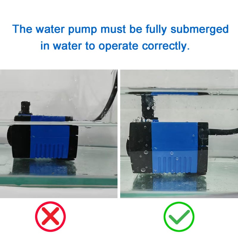 AQUANEAT Small Fountain Pump, 80 GPH Mini Submersible Water Pump with 3.3 ft Tubing, for Aquarium Fish Tank, Pet Water Fountain, Hydroponics, Pond Waterfall Filter Pump - Image 4