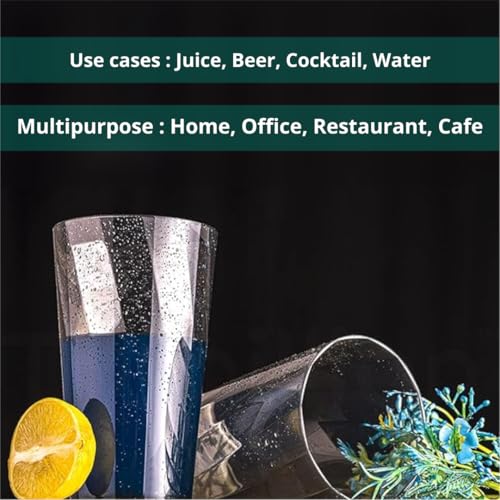 TRUBILLION ClearTwist Set of 6 Plastic Glasses - 300 ml, Unbreakable, BPA Free, Multipurpose for Water, Juice, Cocktails, Lightweight and Transparent Design, Ideal for Home, Office, Cafes, Restaurants - Image 4