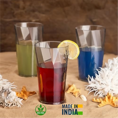 TRUBILLION ClearTwist Set of 6 Plastic Glasses - 300 ml, Unbreakable, BPA Free, Multipurpose for Water, Juice, Cocktails, Lightweight and Transparent Design, Ideal for Home, Office, Cafes, Restaurants - Image 5