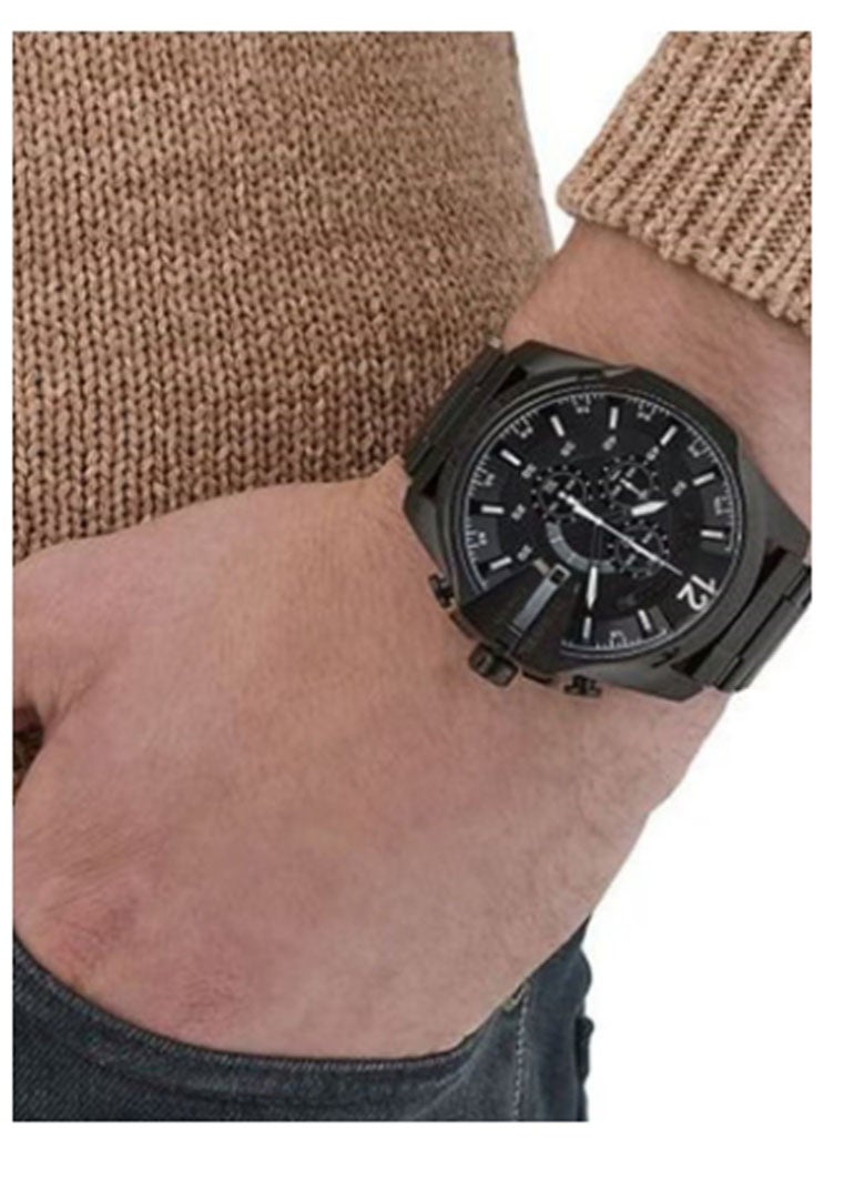 DIESEL Men's Mega Chief Round Shape Stainless Steel Chronograph Wrist Watch 59 mm - Black - DZ4283  - Image 4