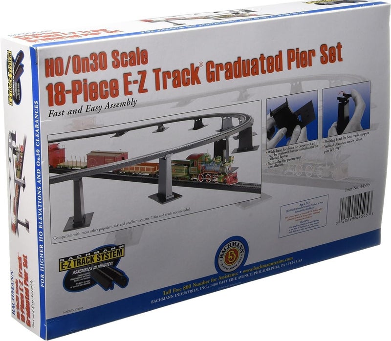 Bachmann Trains 18 PC E-Z Track Graduated Pier Set for HO and On30 Scale - Image 5
