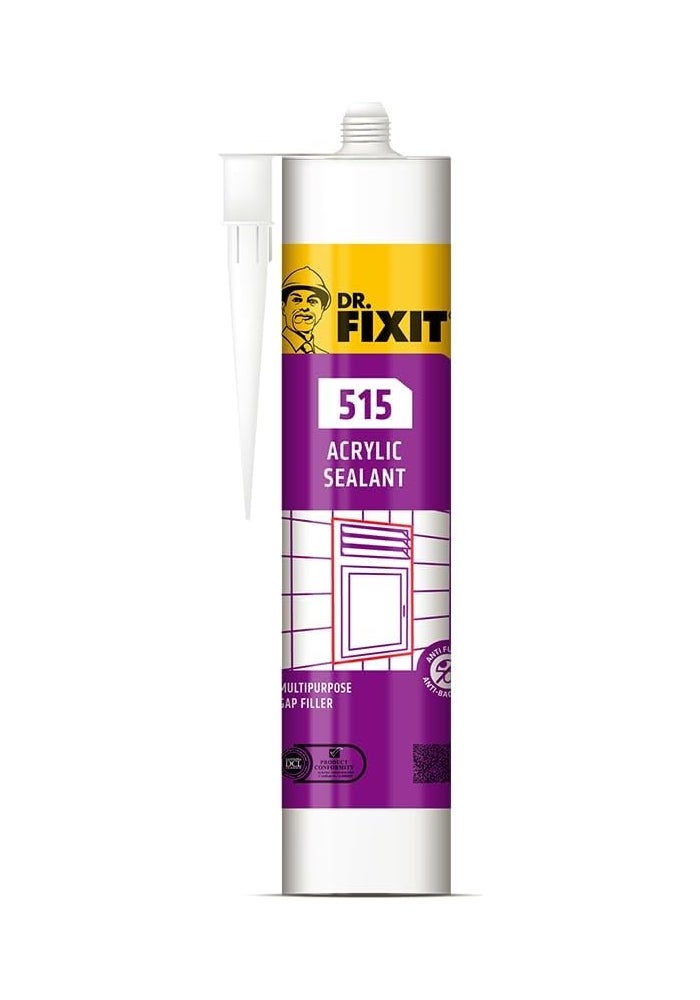 Dr. Fixit 515 White Acrylic Sealant 450g - Multipurpose Gap Filler for Sinks, Tubs, Windows & More - Image 1