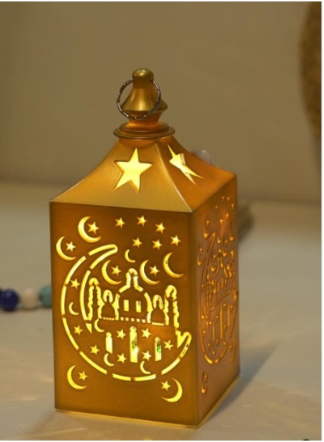 فانوس رمضان LED صوت ونور + مدفع رمضاني صغير من الريزن – ديكور منزلي – 8×8×19 سم – موديل K06-200 - Image 2