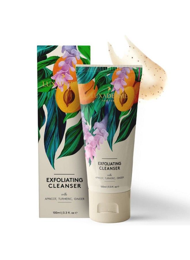 LuxaDerme Exfoliating Cleanser Face Wash To Remove Execess Oil & Makeup With Apricot Turmeric Ginger For All Skin Types 100 Ml (Pack Of 1)  - Image 2