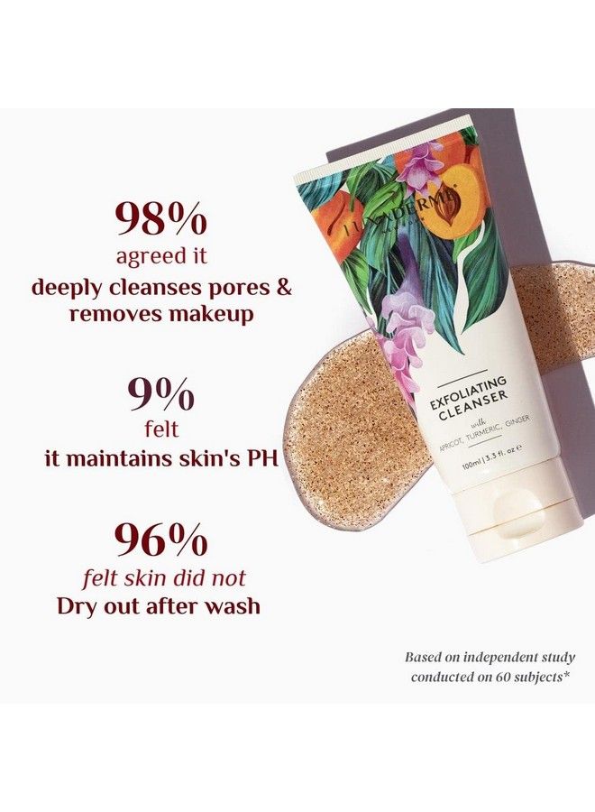 LuxaDerme Exfoliating Cleanser Face Wash To Remove Execess Oil & Makeup With Apricot Turmeric Ginger For All Skin Types 100 Ml (Pack Of 1)  - Image 4
