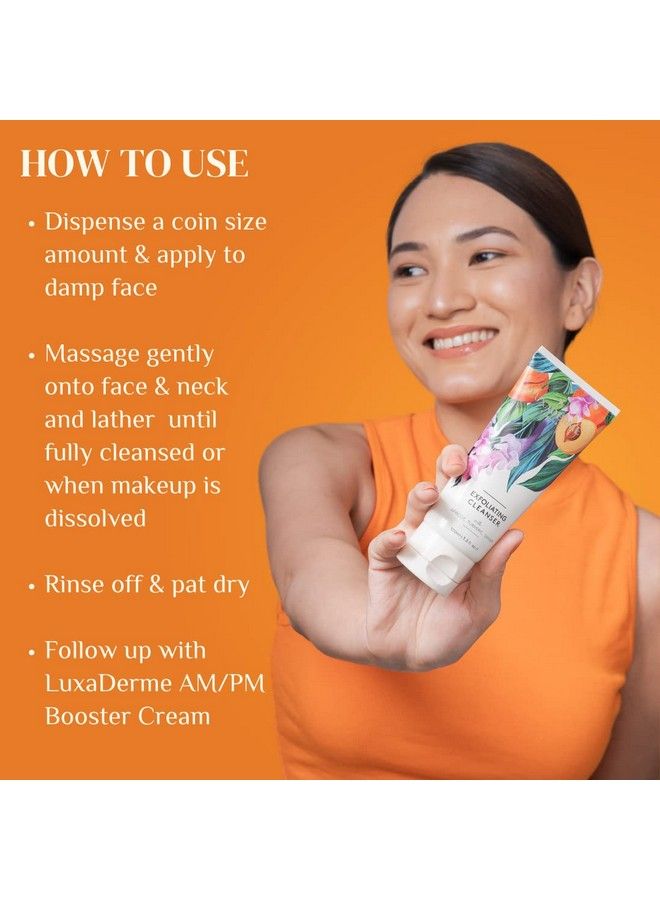 LuxaDerme Exfoliating Cleanser Face Wash To Remove Execess Oil & Makeup With Apricot Turmeric Ginger For All Skin Types 100 Ml (Pack Of 1)  - Image 5
