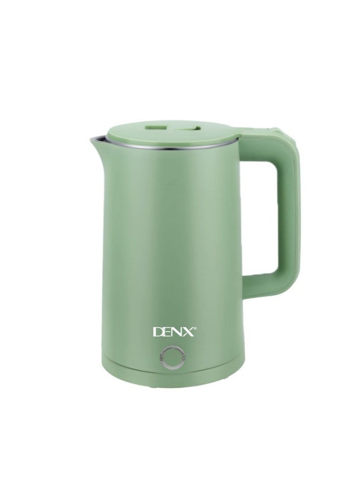DENX DX2096 Electric Kettle – 1.8L, 1500W, Green, Disk Heating & Overheat Protection - Image 1