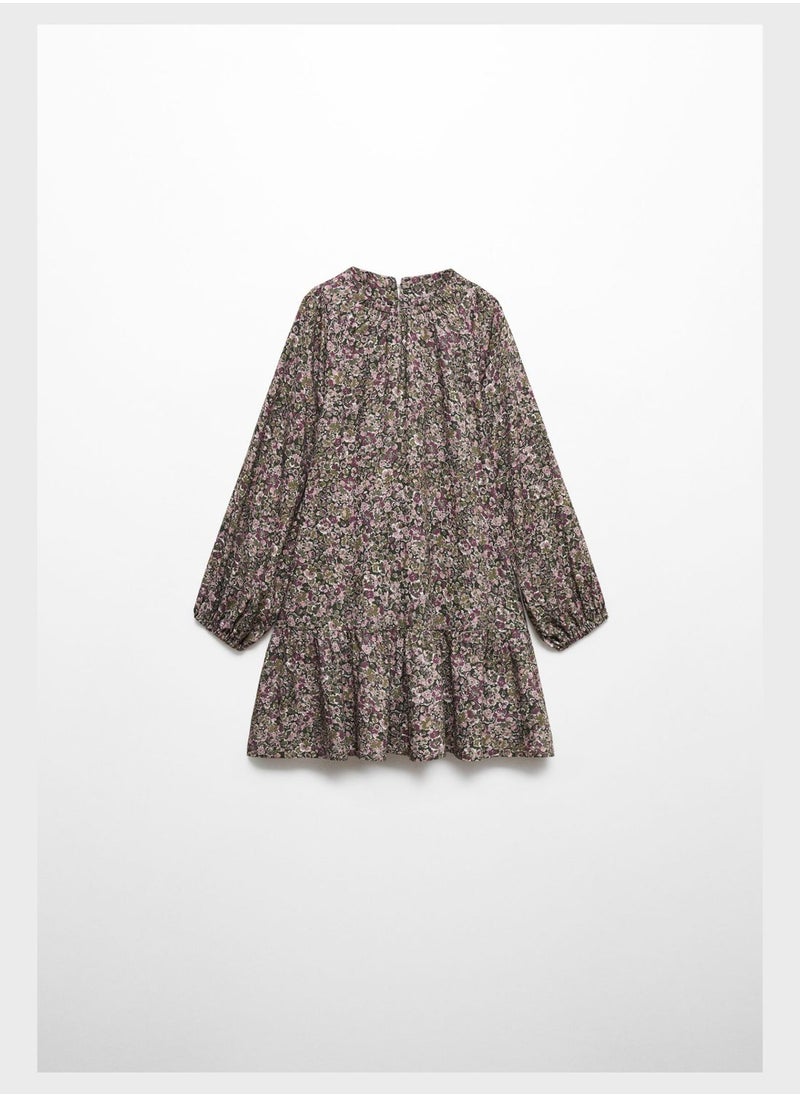 MANGO - Kids Floral Print Midi Dress - Image 1