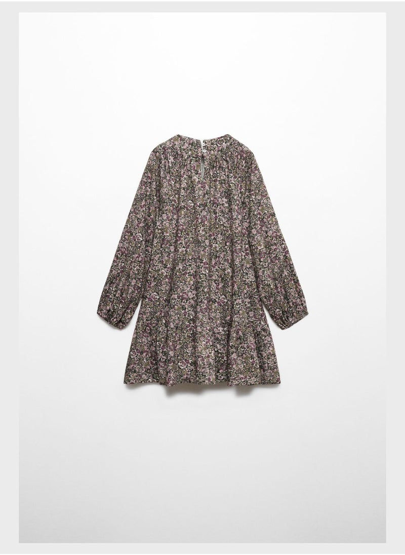 MANGO - Kids Floral Print Midi Dress - Image 1