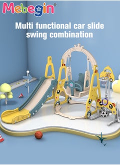 MEBEGIN 7 in 1 Slide and Swing Set with Basketball Hoop, Golf, Soccer and Ring Toss Games, Baby Slide Playset, Large Indoor and Outdoor Climber Playsets, Complete Playground Set, Constructed from High-quality Materials, Ideal Gift for Toddlers  - Image 2