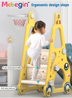 MEBEGIN 7 in 1 Slide and Swing Set with Basketball Hoop, Golf, Soccer and Ring Toss Games, Baby Slide Playset, Large Indoor and Outdoor Climber Playsets, Complete Playground Set, Constructed from High-quality Materials, Ideal Gift for Toddlers  - Image 5