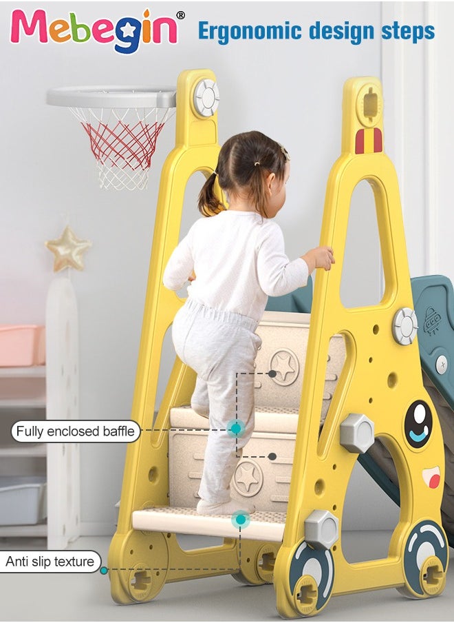 MEBEGIN 7 in 1 Slide and Swing Set with Basketball Hoop, Golf, Soccer and Ring Toss Games, Baby Slide Playset, Large Indoor and Outdoor Climber Playsets, Complete Playground Set, Constructed from High-quality Materials, Ideal Gift for Toddlers  - Image 5