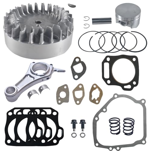 BUHNSS 3308 Billet Aluminum Connecting Rod And 10krpm Flywheel With 18lb Valve Spring And 70mm Flat Top Piston Kit For Predator 212cc NonHemi Engine Go Kart Cart - Image 1