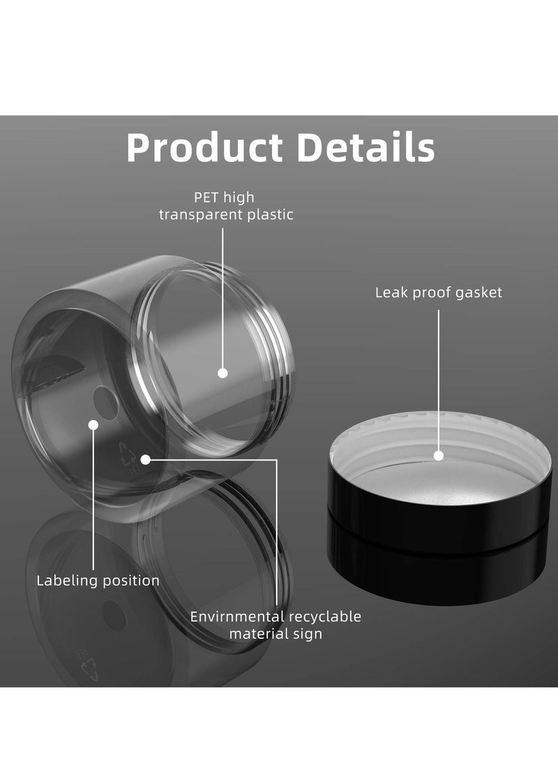 SYOSI Cosmetic Jars, 4 Pcs 3.4 oz Plastic Jars, Round Leak Proof Clear Container with Lid, Wide-Mouth Refillable Small Storage Containers for Slime, Cosmetic, Lotion, Candy, Craft - Image 5